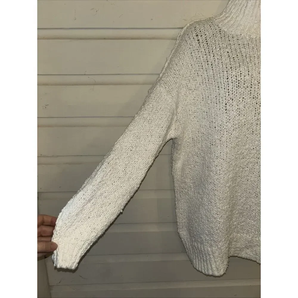 By Anthropologie Chunky Knit Mock Neck Long Sleeve Pullover Sweater Size M - Picture 5 of 7